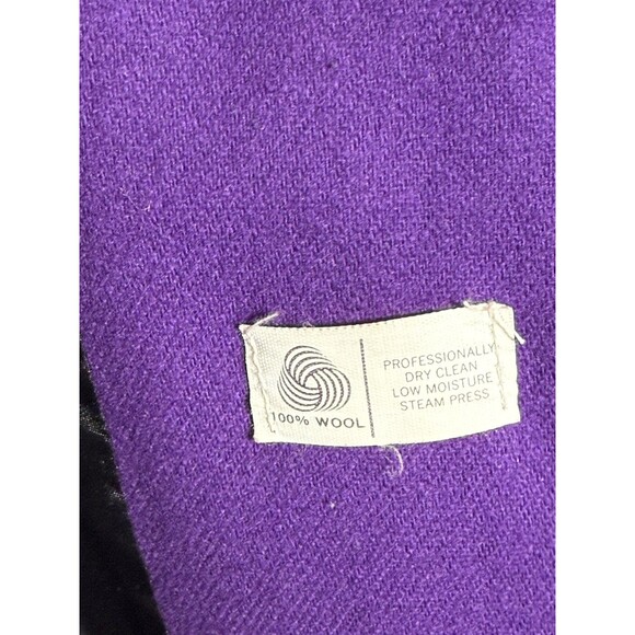 Vintage Art De La Mode Purple Wool Coat Womens Long Made USA 80s - Picture 13 of 14